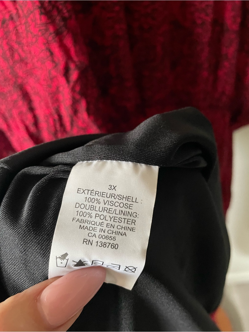Penningtons Crimson Red Black Medallion Print Dress Plus Size 3X Boho - Picture 7 of 8